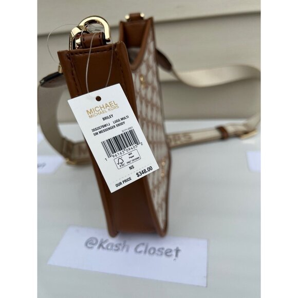 Michael Kors crossbody bag briley small logo messenger bag Luggage Multi - Picture 7 of 10